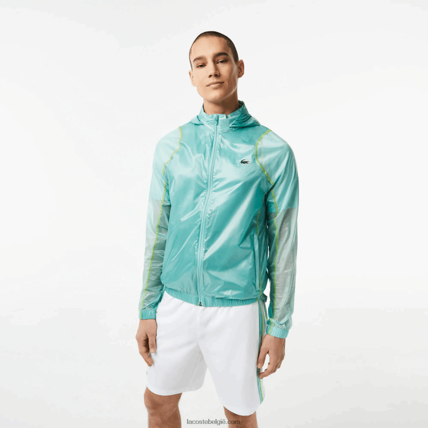 Lacoste sport waterdicht windjack met capuchon Heren mint br8 44H04V1