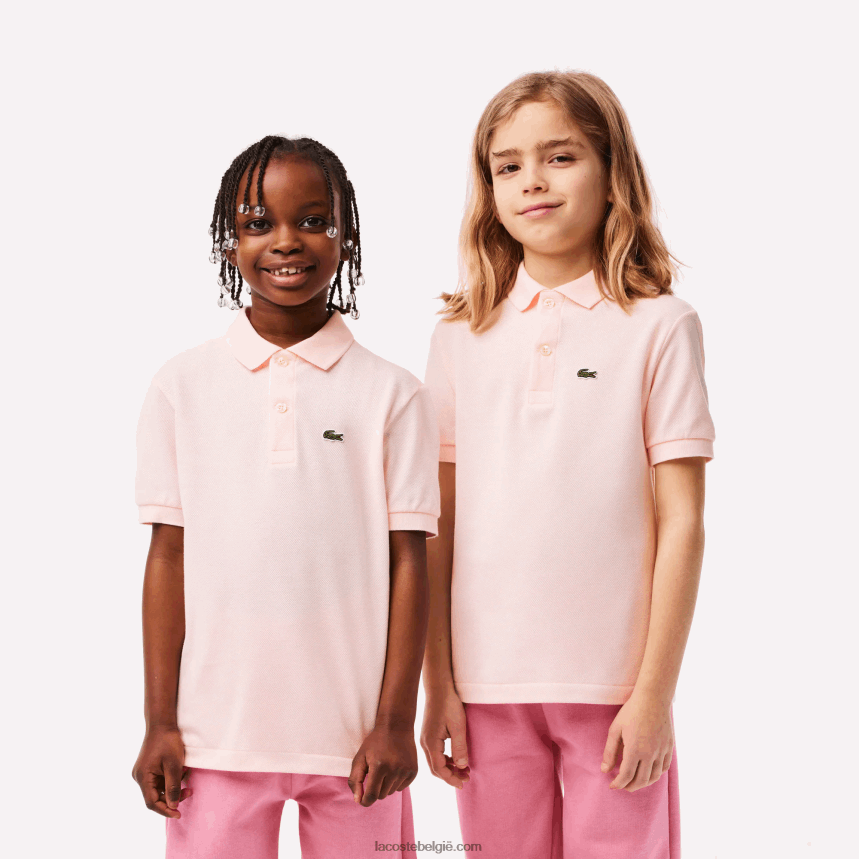 Lacoste Petit piqué polo met normale pasvorm kinderen lichtroze t03 44H04V3137