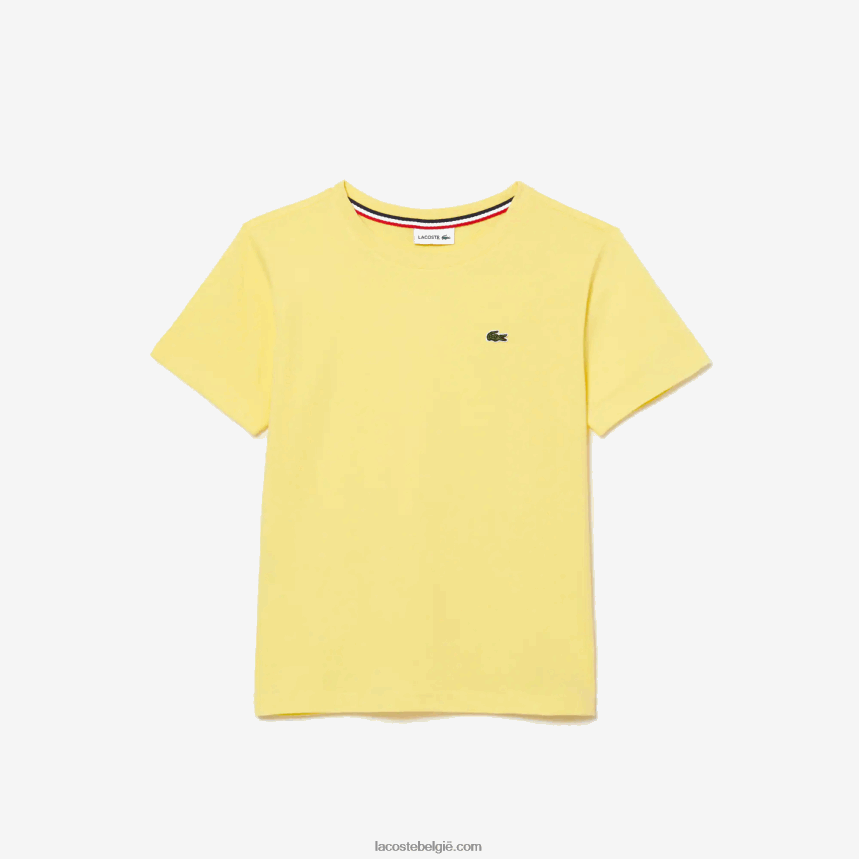 Lacoste T-shirt van katoenen jersey met ronde hals kinderen geel 107 44H04V3132